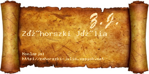 Záhorszki Júlia névjegykártya